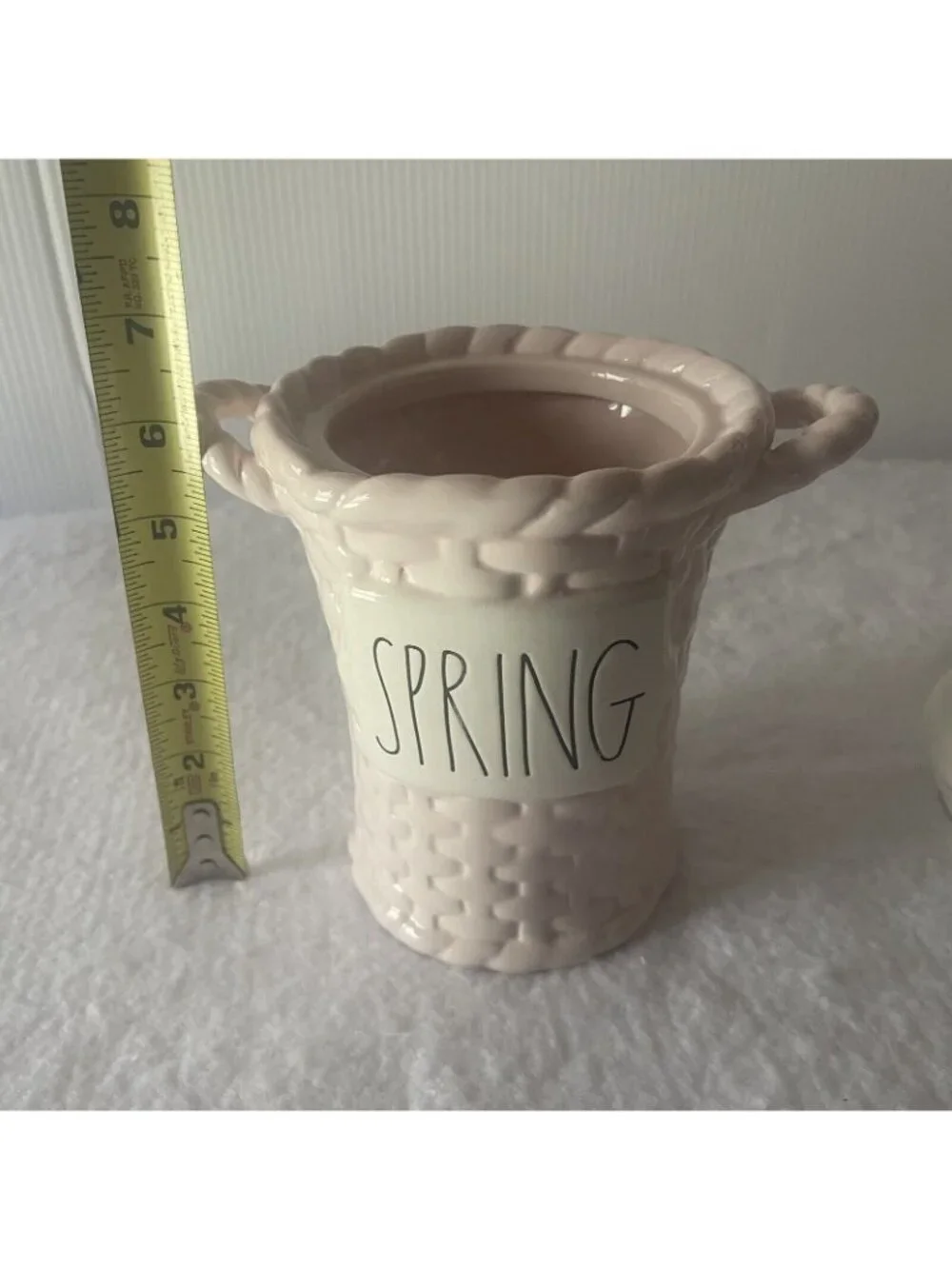 Rae Dunn Bunny Buns SPRING Basket Canister Bunny Tail Lid Magenta 2022 Easter